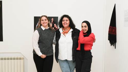 Three of the Balladi artists together at the exhibition