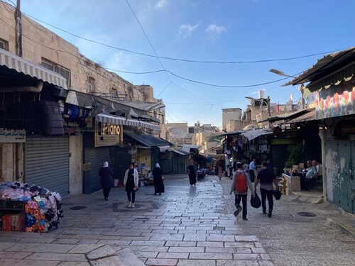 A market street in Jerusalem's Old City